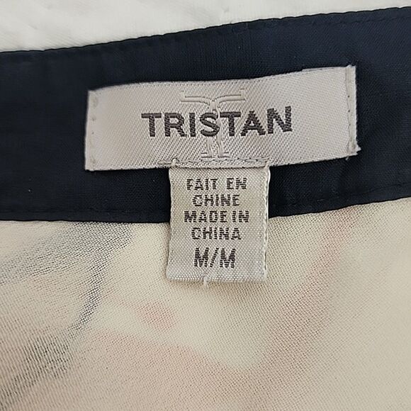 Tristan 100% Silk Dress Sheath Ruched Waist Sleeveless Paint Splatter Size M - Picture 3 of 6